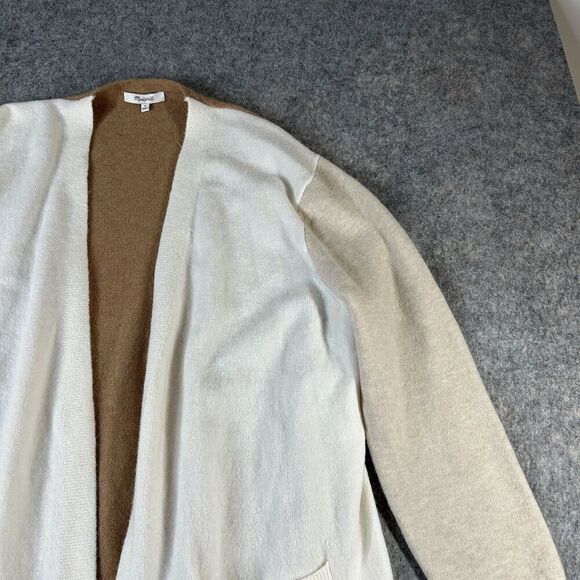 Madewell Sweater Large Cardigan Duster Kent Colorblock Wool Alpaca Timber - Picture 2 of 8